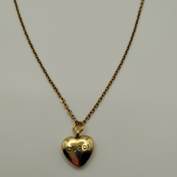 Gucci Jewelry - Gucci Gold Heart Pendant On A Gold S.Steel Necklace